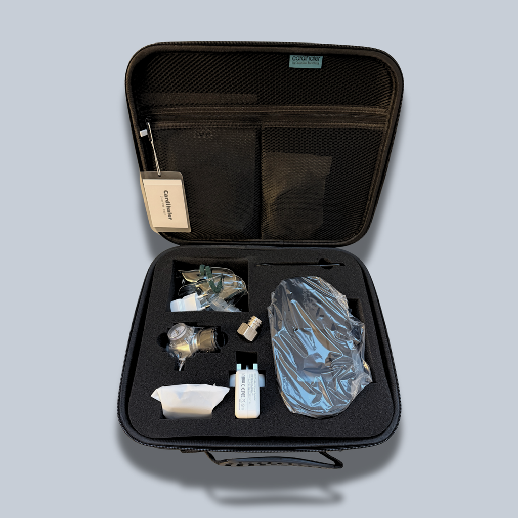Cardihaler case with accessories